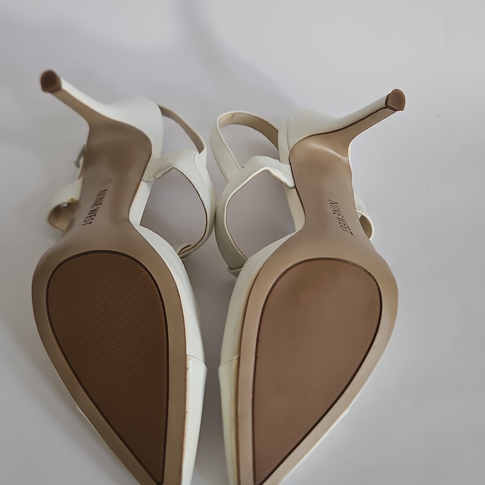 NEW Nine West Renice T Strap Slingback White Pump Size 9.5 - Picture 6 of 10